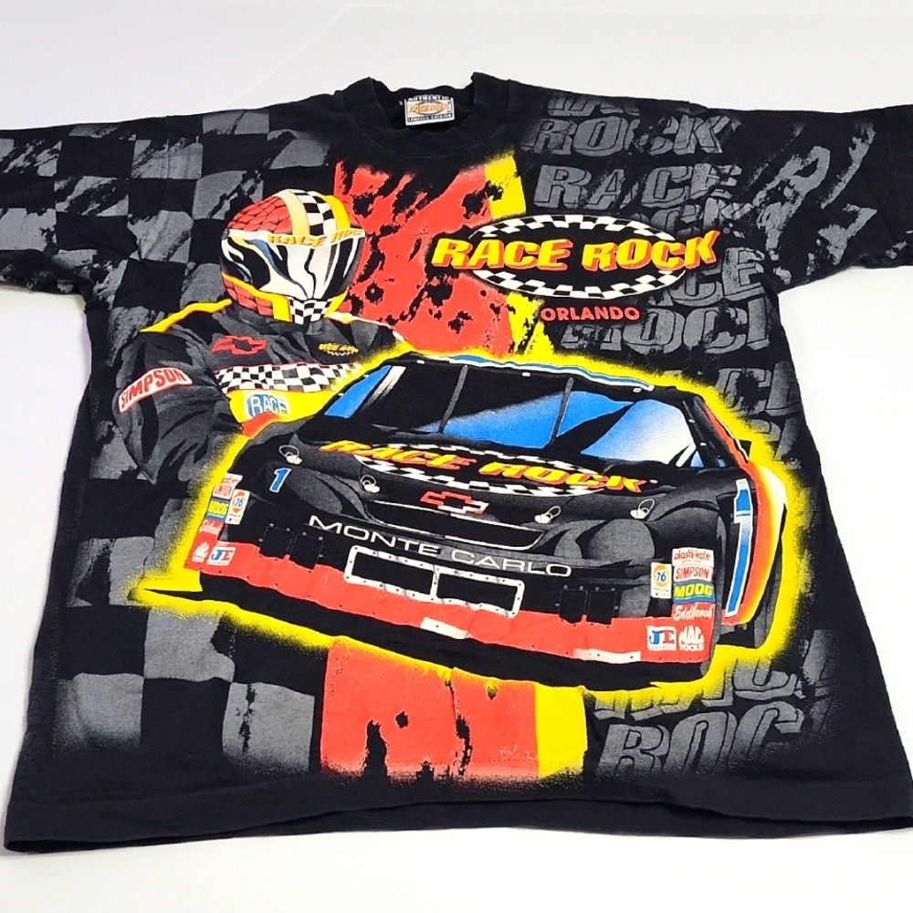 Vintage Race Rock Orlando Nascar Mens Medium TShirt Full All Over Print
